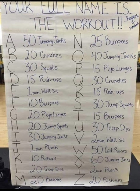 Alphabet Workout - Indoor 